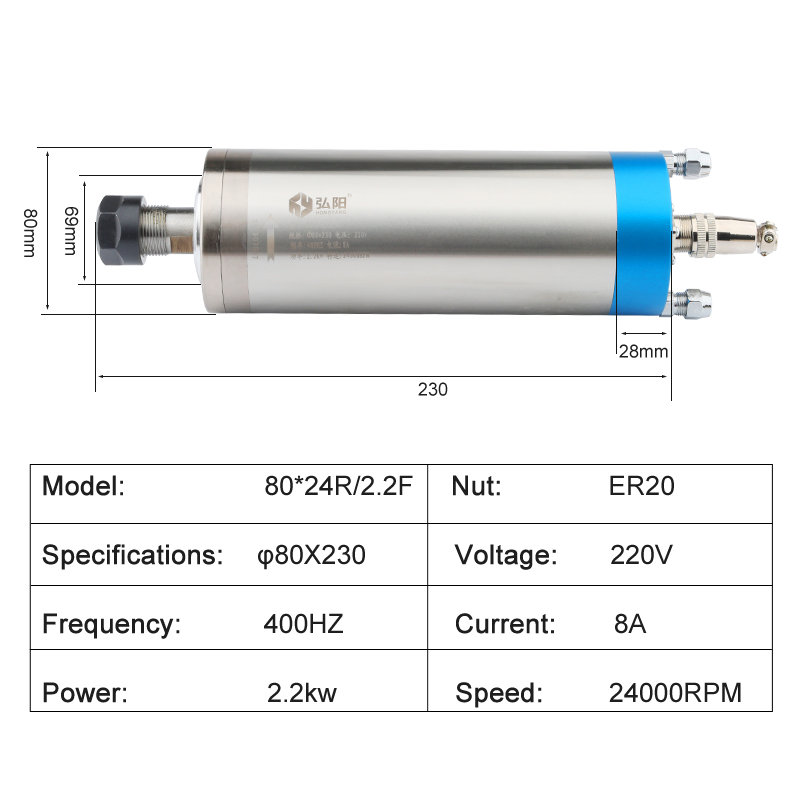 CNC-freesset 2,2 kW ER20 water - Cnc Spindle Motor recensie en prijs